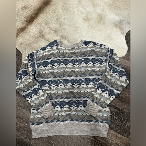 Vintage Northwest Territory 90’s Wool Grandpa Chunky Knit Sweater XL Men’s - Picture 4 of 4